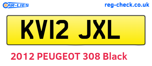 KV12JXL are the vehicle registration plates.
