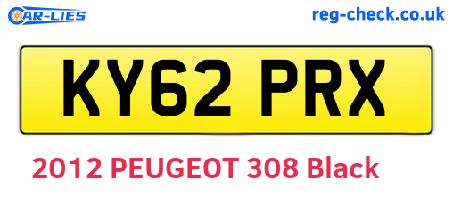 KY62PRX are the vehicle registration plates.
