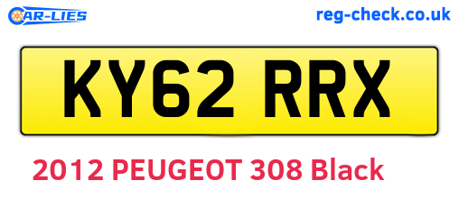 KY62RRX are the vehicle registration plates.