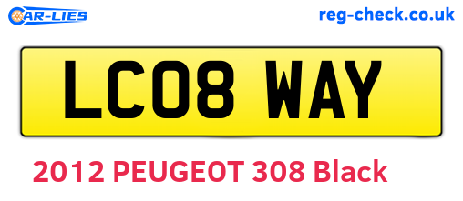LC08WAY are the vehicle registration plates.