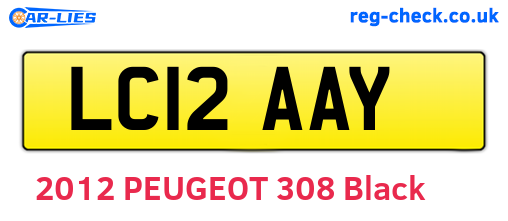 LC12AAY are the vehicle registration plates.