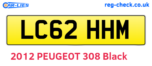 LC62HHM are the vehicle registration plates.