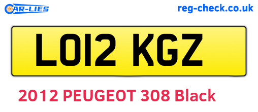 LO12KGZ are the vehicle registration plates.
