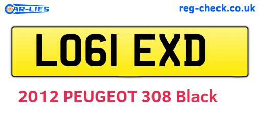 LO61EXD are the vehicle registration plates.