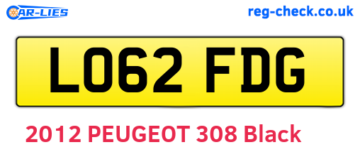 LO62FDG are the vehicle registration plates.