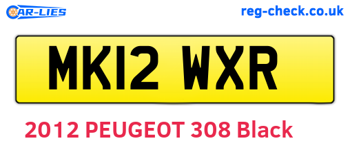 MK12WXR are the vehicle registration plates.