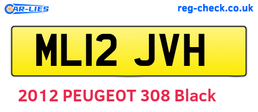 ML12JVH are the vehicle registration plates.