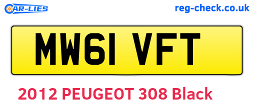 MW61VFT are the vehicle registration plates.