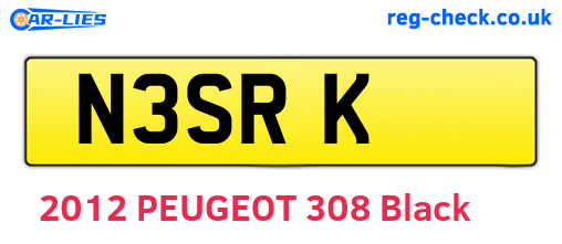 N3SRK are the vehicle registration plates.