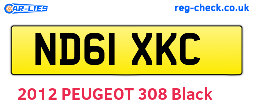ND61XKC are the vehicle registration plates.