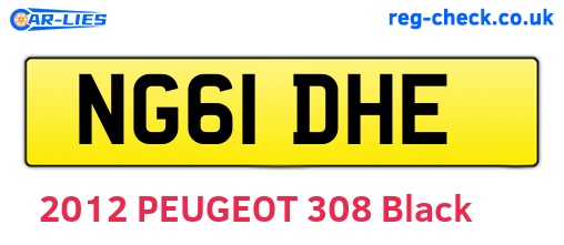 NG61DHE are the vehicle registration plates.