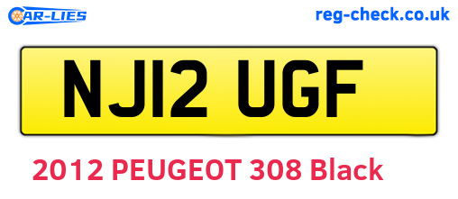 NJ12UGF are the vehicle registration plates.