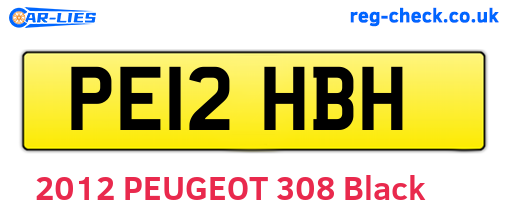 PE12HBH are the vehicle registration plates.