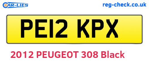 PE12KPX are the vehicle registration plates.