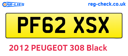 PF62XSX are the vehicle registration plates.