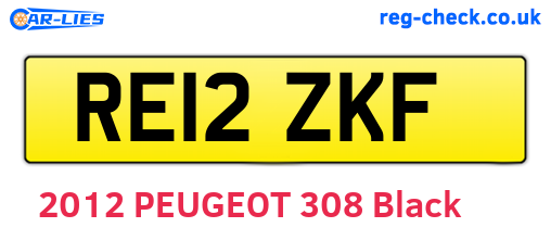 RE12ZKF are the vehicle registration plates.