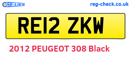 RE12ZKW are the vehicle registration plates.