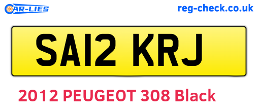 SA12KRJ are the vehicle registration plates.