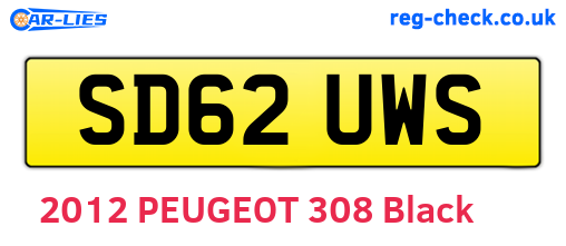 SD62UWS are the vehicle registration plates.