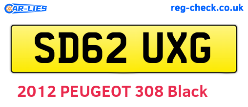 SD62UXG are the vehicle registration plates.