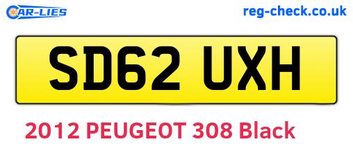 SD62UXH are the vehicle registration plates.