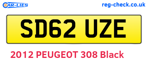 SD62UZE are the vehicle registration plates.