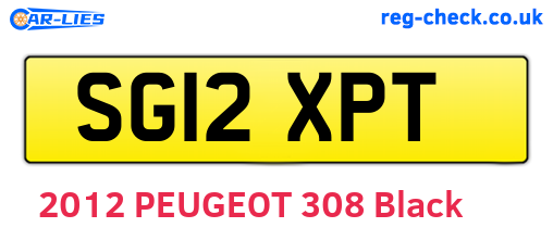 SG12XPT are the vehicle registration plates.