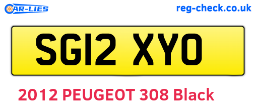 SG12XYO are the vehicle registration plates.