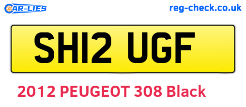 SH12UGF are the vehicle registration plates.