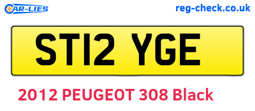 ST12YGE are the vehicle registration plates.