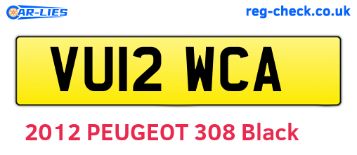 VU12WCA are the vehicle registration plates.