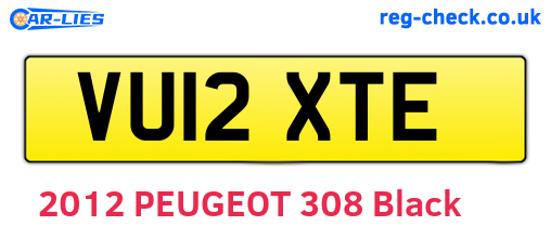 VU12XTE are the vehicle registration plates.