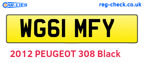 WG61MFY are the vehicle registration plates.