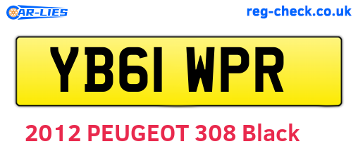 YB61WPR are the vehicle registration plates.