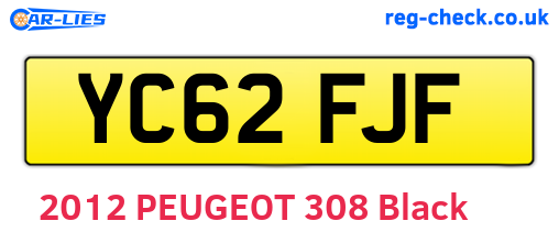 YC62FJF are the vehicle registration plates.