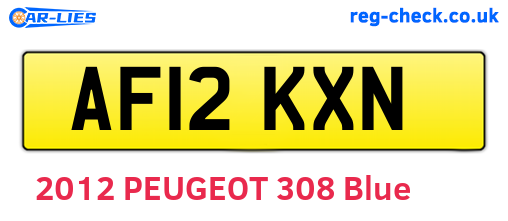AF12KXN are the vehicle registration plates.
