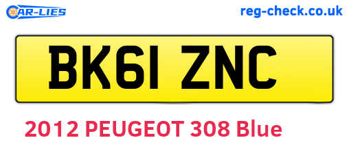 BK61ZNC are the vehicle registration plates.