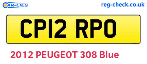 CP12RPO are the vehicle registration plates.