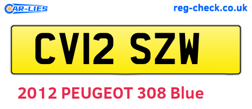 CV12SZW are the vehicle registration plates.
