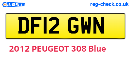 DF12GWN are the vehicle registration plates.