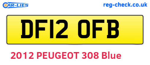 DF12OFB are the vehicle registration plates.
