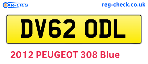 DV62ODL are the vehicle registration plates.