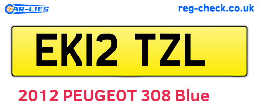 EK12TZL are the vehicle registration plates.