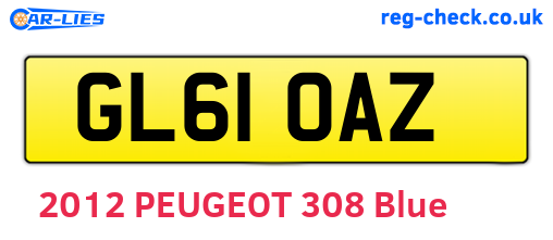GL61OAZ are the vehicle registration plates.