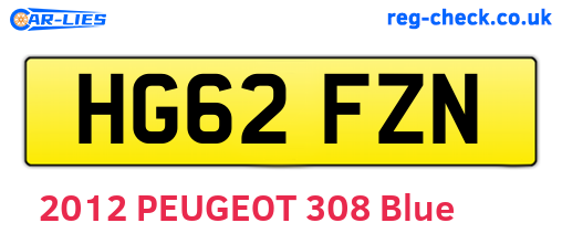 HG62FZN are the vehicle registration plates.
