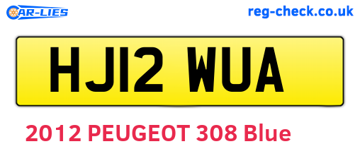 HJ12WUA are the vehicle registration plates.