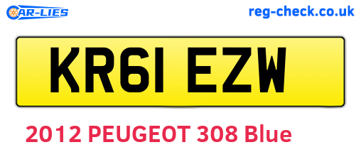 KR61EZW are the vehicle registration plates.
