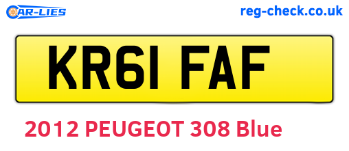 KR61FAF are the vehicle registration plates.