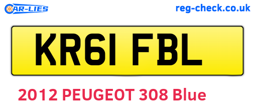 KR61FBL are the vehicle registration plates.