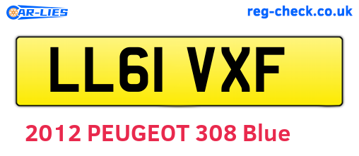 LL61VXF are the vehicle registration plates.